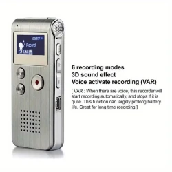 Multifunctional Rechargeable 8GB 650HR Digital Audio Voice Recorder MP3 Player