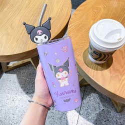 Sanrio Hello Kitty Straw Cup – Cinnamoroll, Cute Cartoon Kuromi, Heat Preservation, Cold Insulation, Stainless Steel Water Cup, Perfect Gifts