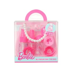 Miniso Barbie Dispensing Bottle Set – Sweetheart Handbag Travel Set, 7-Piece Dispensing Bottle Storage Bag