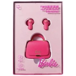 Genuine MINISO Barbie Series TWS Bluetooth Headphones – Pink Cute Creative Handbag Shape In-Ear Earplugs, Ideal Girls Holiday Gift