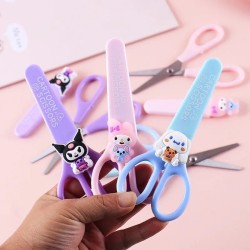 MINISO Cartoon Sanrio Kuromi Scissors – Cinnamoroll Melody Cute Kid Safety Shears for Stationery and Student Supplies