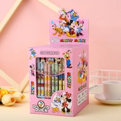 Disney 12pcs Gel Pen Cartoon Mickey Minnie Shape – Children's Prize 0.5mm Black Pen for Office Supplies and Student Stationery