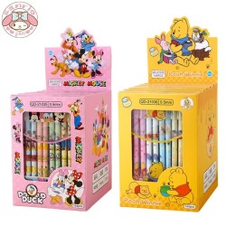 Disney 12pcs Gel Pen Cartoon Mickey Minnie Shape – Children's Prize 0.5mm Black Pen for Office Supplies and Student Stationery