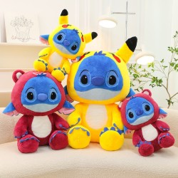 Giant Size Plush Stitch Pikachu Doll – Soft Stuffed Animal Pillow, Strawberry Bear Plush Toys, Perfect Gift for All Ages