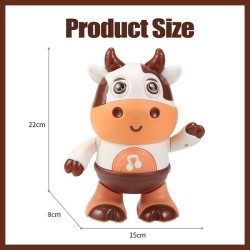 Baby Cartoon Cow Electronic Pet Toy - Dancing, Walking, Light and Music Interactive Educational Toy