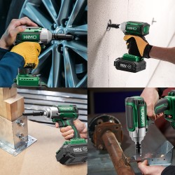 Cordless Impact Wrench, 3000 RPM & Max Torque 350 ft-lbs (475N.m), 1/2 Impact Gun with 3.0Ah Li-ion Battery, 7 Drive Impact Sockets, 1/2 Impact Driver