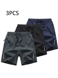 3-Piece Mens Solid Active Short