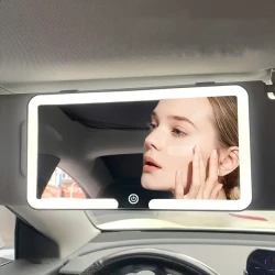 Car Visor Makeup Mirror, Tri-Color Lighting