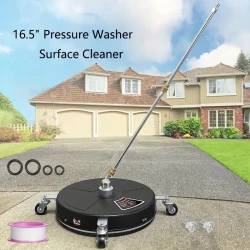 High Pressure Cleaning Machine 16.5in Mobile Surface Cleaner, 1/4" Quick Connect Ground Cleaner