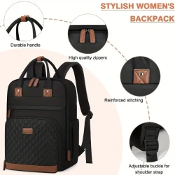 Casual Polyester Laptop Backpack for Men and Women, Lightweight School Bag, Waterproof Business Work Travel Computer