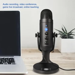 Professional USB Microphone Condenser Computer PC Plug And Play Gaming Mic With Headphone Output&Volume Control For Streaming Podcast Studio Recording And Games Mute Button For Vocal Eid Al-Adha Mubarak