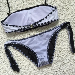 Women's Strapless Bikini Set - Tie Side Swimwear Beach Bathing Suit