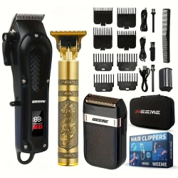 Professional Cordless Hair Clippers Set For Men