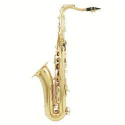 LADE Tenor Saxophone for Pros: Elegant Brass Body, Polished, Engraved White Shell Keys - Elevate Your Performance