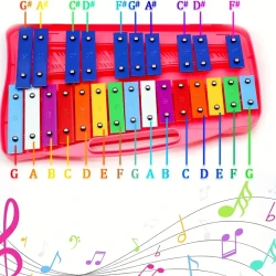 25-Note Eavnbaek Xylophone - Wide Range Glockenspiel for Rich Sound, Professional Percussion Instrument with Sturdy Hard Case and Soft Mallets - Ideal for Student Beginners, Music Teaching, and Unique Gifts