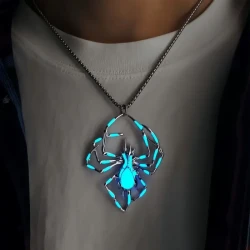 Halloween Creative Stereo Luminous Spider Necklace Jewerly