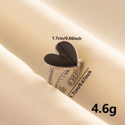 304 Stainless Steel French Retro Love Oil Dripping Ring Special-interest Design