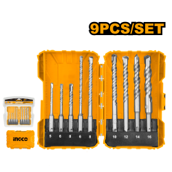 The 9PCS DS Plus Hammer Drill Bits Set