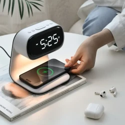 A40 RGB Night Light With Eye Protection - 10W Wireless Charging, Alarm Clock