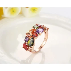 Colored zircon rings