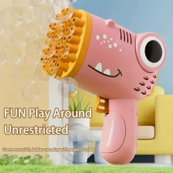 40-Hole Automatic Handheld Dinosaur Bubble Machine - Gatling Multi-Hole Bubble Maker for Weddings, Halloween & Christmas Gifts