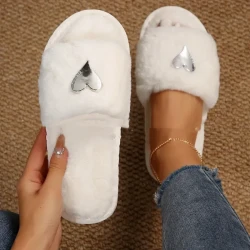 Women's Plush Fleece Fluffy Slippers - Cozy Winter Warm Furry House Shoes