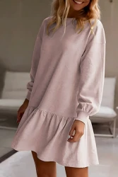 Long Sleeve Sweater Dress Women's Knee-length