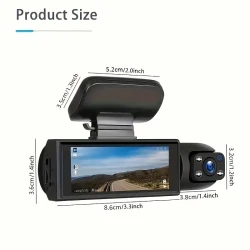 Dash Cam with 1080P HD, Night Vision & G-Sensor - Front and Inside Recording