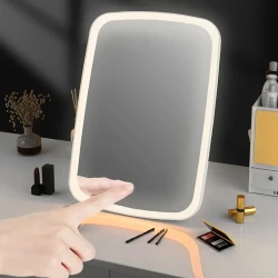 LED Makeup Mirror with Touch Sensor - 3 Color Modes, Portable & Rechargeable