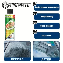 Cubic Seven Glass Oil Film Remover - Effectively Cleans Car Glass & Clears Sight