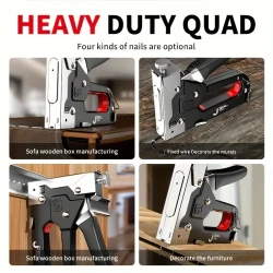 4 In 1 1Heavy-duty Stapler For DIY Home Decor Furniture Wood Frame Stapler