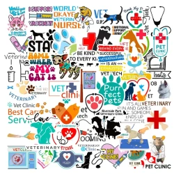 Pet Care Hospital Care Animal Veterinary Stickers