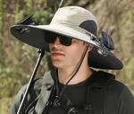 Wide Brim Solar Fan Outdoor Fishing Hat-Solar & USB Charging