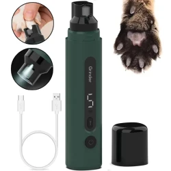 Dog Nail Grinder - Electric Rechargeable Pet Nail Trimmer, 5-Speed Quiet Cat Nail Grinder for Small to Large Dogs & Cats Claw Care