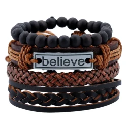 Believe Suit Leather Bracelet