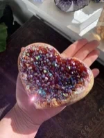 Angel Aura Heart Shaped Rainbow Crystal Cluster