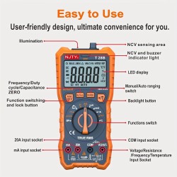 TRMS Digital Multimeter - Measures Voltage, Current, Resistance, Diodes, Continuity, Duty-Cycle, Capacitance, and Temperature - Ideal for Automotive Use