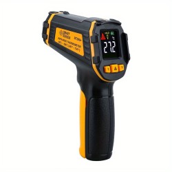 Non-Contact Digital Infrared Thermometer with Laser Temperature Meter, Hygrometer, and Color LCD Display - Accurate and Fast Temperature Readings with Light Alarm