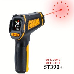 Non-Contact Digital Infrared Thermometer with Laser Temperature Meter, Hygrometer, and Color LCD Display - Accurate and Fast Temperature Readings with Light Alarm