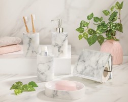 Bath Accessory Set - Marble Design (5 Pcs)